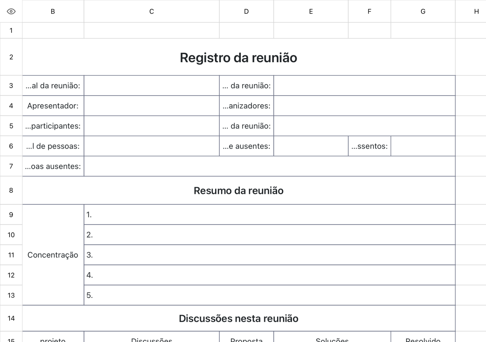 Registro da reunião